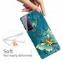 F�r Samsung Galaxy S21 Silikon Case TPU Gold Butterfly Schutz Muster Tasche H�lle Cover Etuis