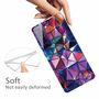F�r Samsung Galaxy S21 Plus Silikon Case TPU Color Blocks Schutz Muster Tasche H�lle Cover Etuis