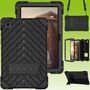 F�r Tablet aufstellbare Shockproof Hybrid Tasche mit Band Etuis Cover Case Schutz Robust Neu