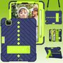 F�r Apple iPad Air 2020 4.Gen 10.9/ Air 2022 Shockproof Hybrid Tablet H�lle mit Band Navy Blau / Gr�n 