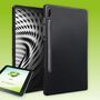 F�r Samsung Galaxy Tab S7 Plus T970N / T976B / Tab S7 FE Schwarz H�lle Tasche Cover + H9 Hart Glas 