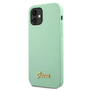 Guess Silikon Script Apple iPhone 12 Mini Grn Hard Case Cover Schutzhlle Etui