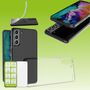 F�r Samsung Galaxy S21 FE G990B Silikoncase TPU Transparent + 0,26 H9 Glas Handy Tasche H�lle Schutz Cover 
