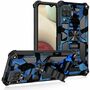 F�r Samsung Galaxy A42 Camouflage Shockproof Armor TPU Schutz Tasche H�lle Cover Blau