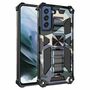 F�r Samsung Galaxy S21 FE Camouflage Shockproof Armor TPU Schutz Tasche H�lle Cover Hellblau