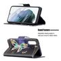 F�r Samsung Galaxy S21 FE G990B Kunstleder Handy Tasche Book Motiv 2 Schutz H�lle Case Cover Etui Neu