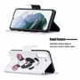 F�r Samsung Galaxy S21 FE G990B Kunstleder Handy Tasche Book Motiv 3 Schutz H�lle Case Cover Etui Neu