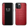 F�r Apple iPhone 12 / 12 Pro 6.1 Handy Tasche Rot Krokodil Design H�lle Etuis 
