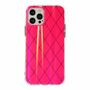 F�r Apple iPhone 12 / 12 Pro Shockproof TPU Rauten Muster Schutz Tasche H�lle Cover Rose Rot