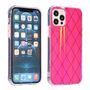 F�r Apple iPhone 12 / 12 Pro Shockproof TPU Rauten Muster Schutz Tasche H�lle Cover Rose Rot