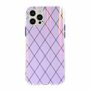 F�r Apple iPhone 12 / 12 Pro Shockproof TPU Rauten Muster Schutz Tasche H�lle Cover Lila