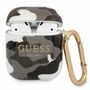 Guess Apple AirPods Cover Camouflage Schwarz Silicone Schutzh�lle Tasche Case Etui