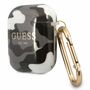 Guess Apple AirPods Cover Camouflage Schwarz Silicone Schutzh�lle Tasche Case Etui