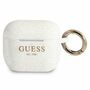 Guess Apple AirPods 3 Cover Glitter Collection Wei� Silicone Schutzh�lle Tasche Case Etui