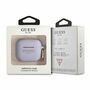 Guess Apple AirPods 3 Cover Glitter Collection Lila Silicone Schutzh�lle Tasche Case Etui