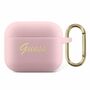Guess Apple AirPods 3 Cover Vintage Script Collection Pink Silicone Schutzhlle Case Etui 