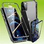 F�r Apple iPhone 13 Pro Max Beidseitiger 360 Grad Magnet / Glas Case H�lle Handy Tasche Bumper Schwarz 