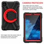 Fr Samsung Galaxy Tab A7 Lite 2021 8.7 aufstellbare Outdoor Hybrid Schwarz / Rot 360 Grad mit Halte-Ring Tablet Tasche Etuis Cover Case Schutz Robust Neu