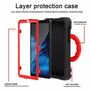 Fr Samsung Galaxy Tab A7 Lite 2021 8.7 aufstellbare Outdoor Hybrid Schwarz / Rot 360 Grad mit Halte-Ring Tablet Tasche Etuis Cover Case Schutz Robust Neu