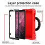 F�r Samsung Galaxy Tab A7 Lite 2021 8.7 aufstellbare Outdoor Hybrid Rot / Schwarz 360 Grad mit Halte-Ring Tablet Tasche Etuis Cover Case Schutz Robust Neu