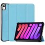 F�r Apple iPad Mini 2024 8.3 Zoll / Mini 6 2021 3folt Wake UP Smart Cover Hell Blau Tasche Etuis H�lle