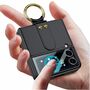 F�r Samsung Galaxy Z Flip3 5G Ring-Halter Kunstleder Cover Handy Gr�n
