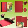 F�r Samsung Galaxy Tab A7 Lite 2021 8.7 Design Muster Rot Kunstleder H�lle Cover Tablet Tasche Case Neu