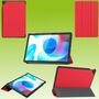 F�r Oppo Realme Pad 10.4 3folt Wake UP Smart Cover Rot Tasche Etuis H�lle 