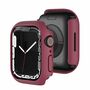 F�r Apple Watch Serie 9 8 7 45mm Schock TPU Silikon H�lle Dunkel Rot
