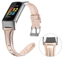 F�r Fitbit Charge 6 / 5 Leder Watch Armband Frauen Gr��e S Rose Gold