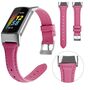 Fr Fitbit Charge 6 / 5 Leder Watch Armband Mnner Gre L Pink