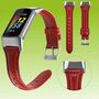 F�r Fitbit Charge 6 / 5 Leder Watch Armband M�nner Gr��e L Weinrot