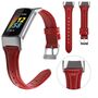 F�r Fitbit Charge 6 / 5 Leder Watch Armband M�nner Gr��e L Weinrot
