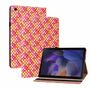 F�r Samsung Galaxy Tab A8 2021 X205 X200 Design Muster Pink Kunstleder H�lle Cover Tablet Tasche Case Neu