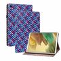 F�r Samsung Galaxy Tab A7 Lite 2021 8.7 Design Muster Blau Kunstleder H�lle Cover Tablet Tasche Case Neu