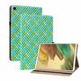 F�r Samsung Galaxy Tab A7 Lite 2021 8.7 Design Muster Gr�n Kunstleder H�lle Cover Tablet Tasche Case Neu