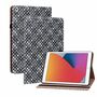 F�r Apple iPad 10.2 Zoll 2019 / 2020 / 2021 7. / 8. 9. Gen / Air 2019 10.5 Design Muster Schwarz Kunstleder H�lle Cover Tablet Tasche Case Neu