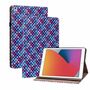F�r Apple iPad 10.2 Zoll 2019 / 2020 / 2021 7. / 8. 9. Gen / Air 2019 10.5 Design Muster Blau Kunstleder H�lle Cover Tablet Tasche Case Neu
