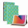 F�r Apple iPad 10.2 Zoll 2019 / 2020 / 2021 7. / 8. 9. Gen / Air 2019 10.5 Design Muster Gr�n Kunstleder H�lle Cover Tablet Tasche Case Neu