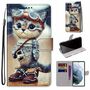 F�r Samsung Galaxy S22 Ultra 5G Kunstleder Handy Tasche Book Motiv 3 Schutz H�lle Case Cover Etui Neu