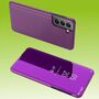 Fr Samsung Galaxy S22 Plus 5G Clear View Spiegel Mirror Smartcover Magenta Schutzhlle Cover Etui Tasche Hlle Neu Case Wake UP Funktion