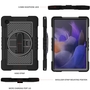 F�r Samsung Galaxy Tab A8 2021 X205 X200 aufstellbare Outdoor Hybrid Schwarz 360 Grad mit Halte-Schlaufe Tablet Tasche Etuis Cover Case Schutz Robust Neu