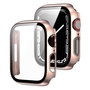 F�r Apple Watch 9 8 7 41mm 2 in 1 Schock TPU Silikon H�lle + Hart Glas