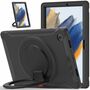 F�r Samsung Galaxy Tab A8 10.5 2021 X200 / X205 aufstellbare Outdoor Hybrid Schwarz mit Trage Gurt Tablet Tasche Etuis Cover Case Schutz Robust Neu
