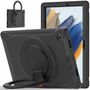 F�r Samsung Galaxy Tab A8 10.5 2021 X200 / X205 aufstellbare Outdoor Hybrid Schwarz mit Trage Gurt Tablet Tasche Etuis Cover Case Schutz Robust Neu