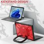 F�r Microsoft Surface Pro 8 aufstellbare Outdoor Hybrid Rot 360 Grad mit Trage Gurt Tablet Tasche Etuis Cover Case Schutz Robust Neu