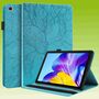 F�r Samsung Galaxy Tab A7 Lite 2021 8.7 Baum Muster Blau Kunstleder H�lle Cover Tasche Case Neu 