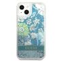 Guess Flower Liquid Glitter Collection Hardcase H�lle Cover f�r Apple iPhone 13 Mini Gr�n