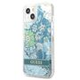 Guess Flower Liquid Glitter Collection Hardcase H�lle Cover f�r Apple iPhone 13 Mini Gr�n