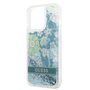 Guess Flower Liquid Glitter Collection Hardcase H�lle Cover f�r Apple iPhone 13 Pro Max Gr�n